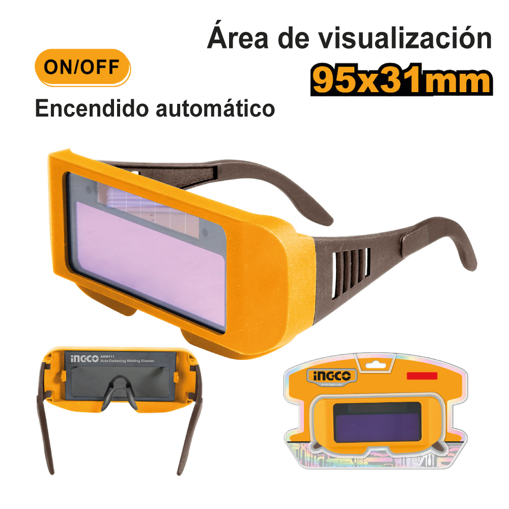LENTES PARA SOLDAR AUTOMÁTICO FOTOSENSIBLE INGCO AHM111 - 1