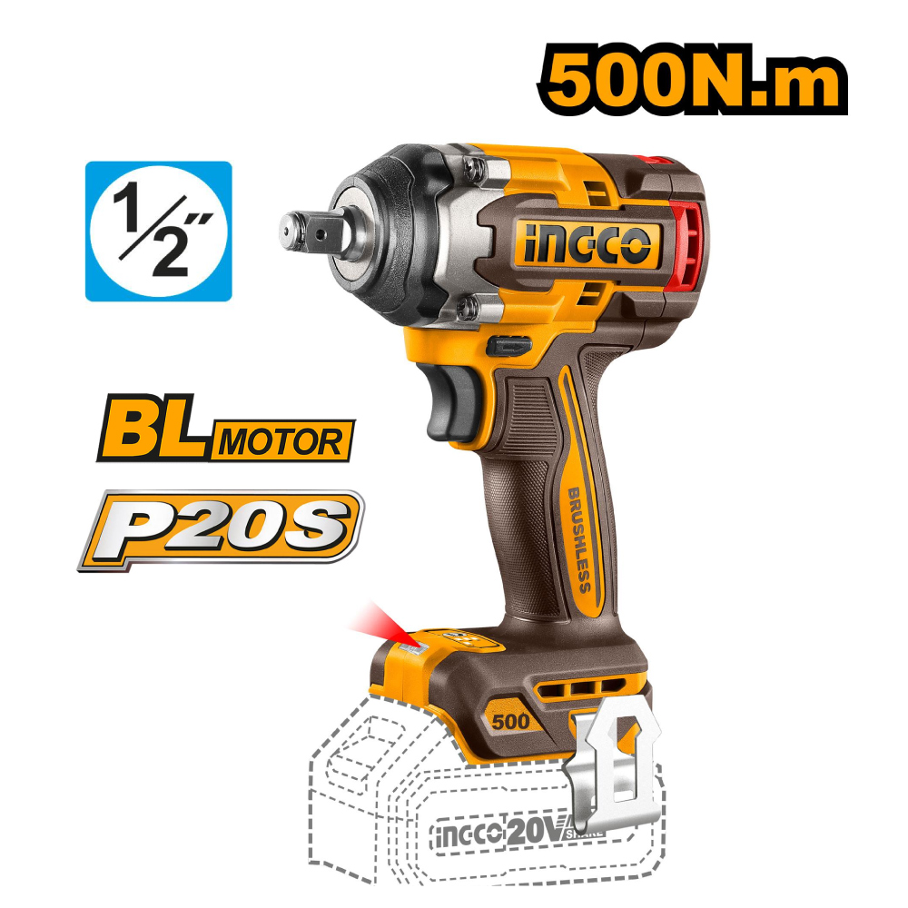 KIT INGCO PERCUTOR 66NM + LLAVE IMPACTO 500NM + SIERRA CIRCULAR 140MM + MULTIHERRAMIENTA COSLI241169 - 6