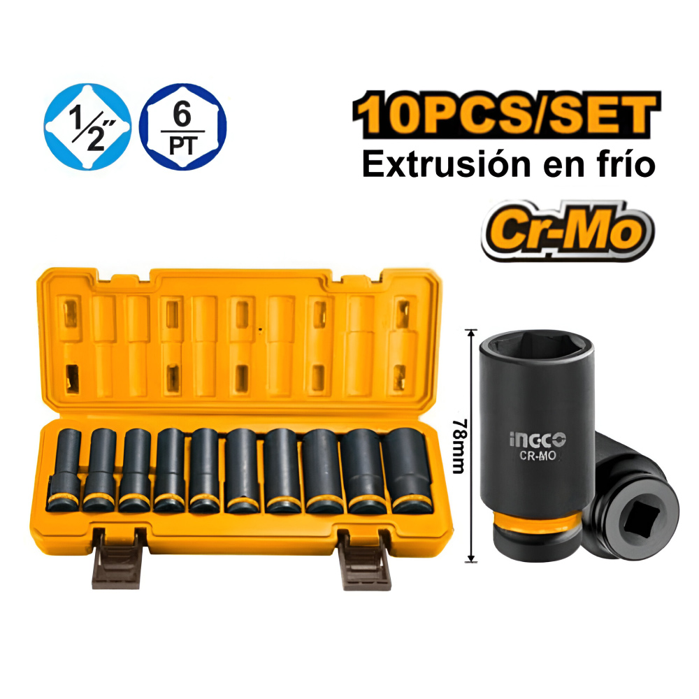KIT LLAVE DE IMPACTO BRUSHLESS INGCO 850NM + LINTERNA PORTÁTIL LED + 2 BATERÍAS 5AH COSLI241181 - 4