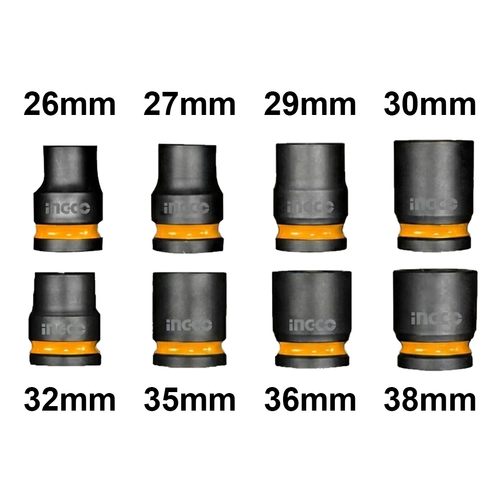 SET 8 DADOS DE IMPACTO INGCO 3/4' DE 26 A 38MM HKISSD34081 - 4