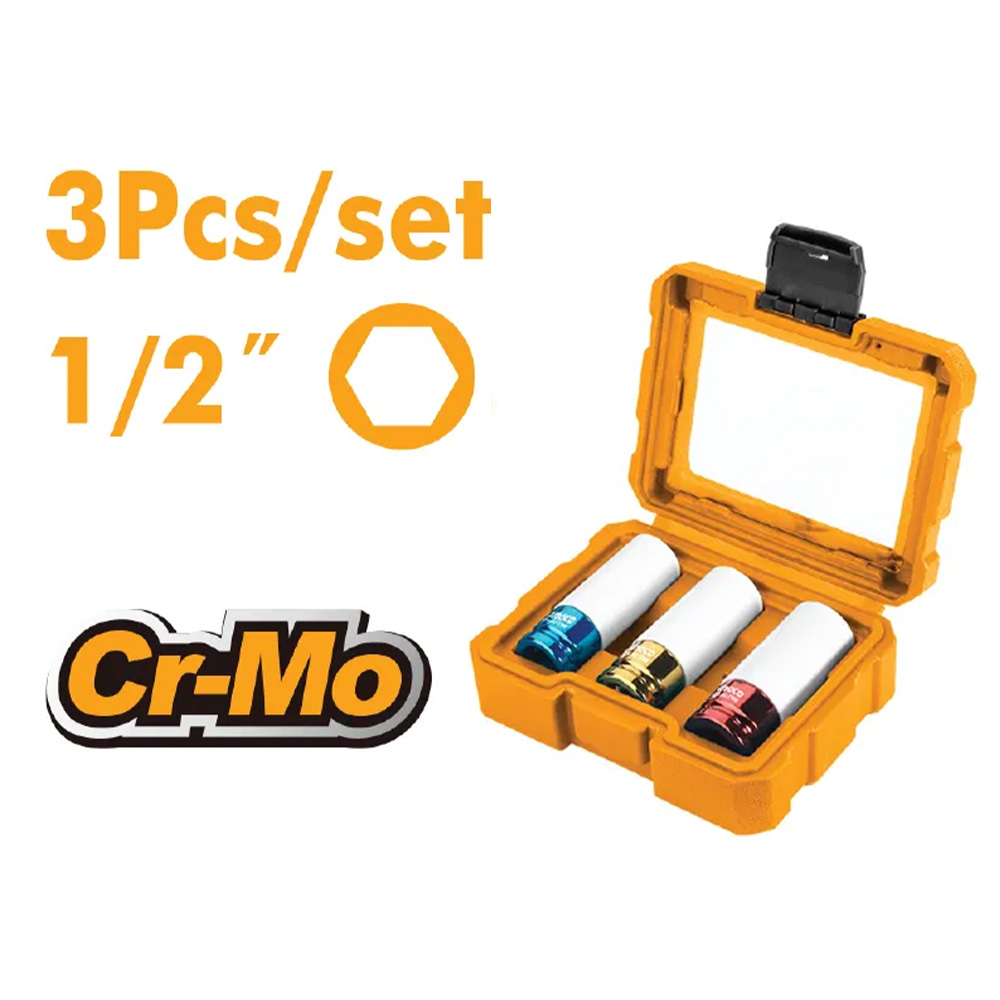 SET 3 DADOS PARA LLANTAS 1/2' INGCO HNMLNS031 - 1