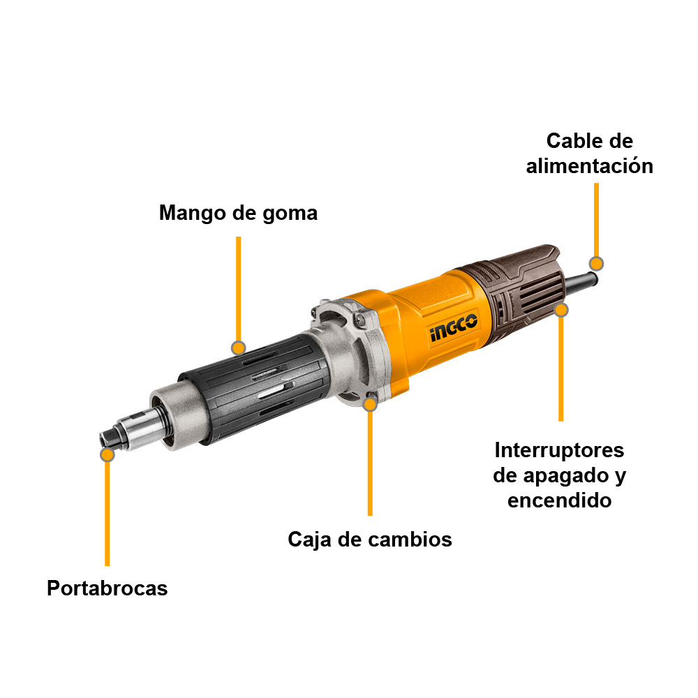 RECTIFICADORA INGCO 550W 6MM PDG5501 - 2