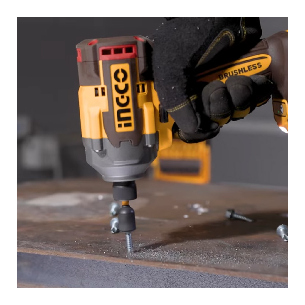 ATORNILLADOR DE IMPACTO BRUSHLESS INGCO 20V 285NM + 2 BATERÍAS 2.0AH CIRLI2028 - 6