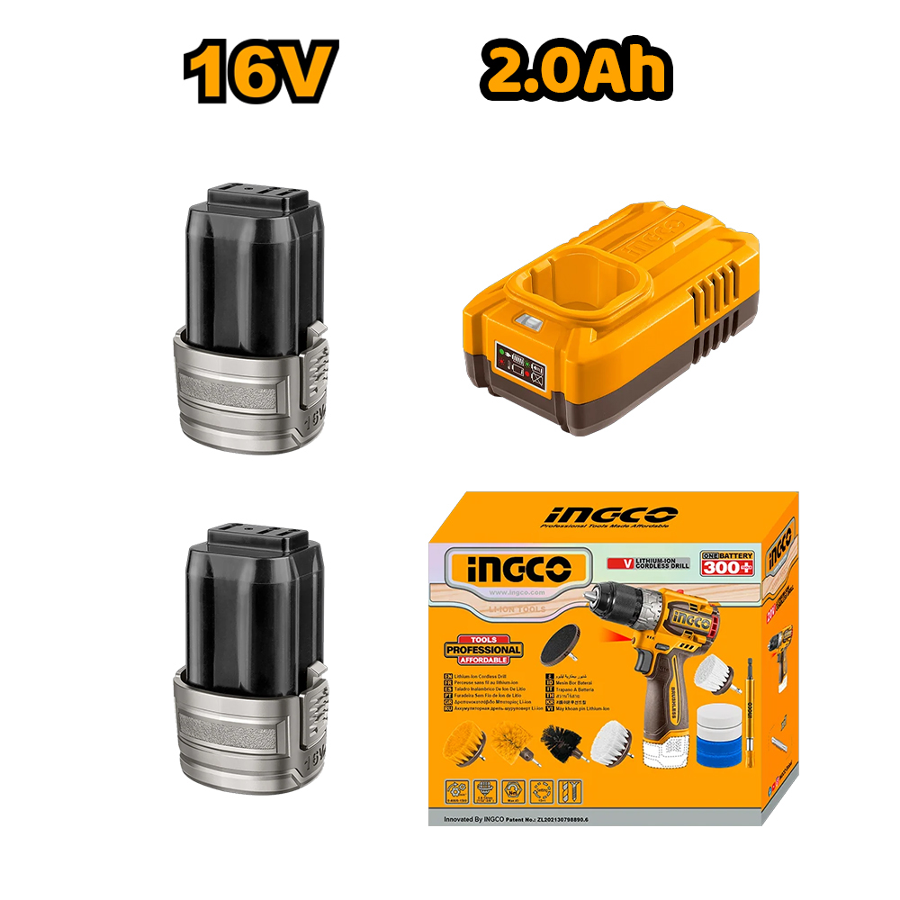 TALADRO ATORNILLADOR INALÁMBRICO 16V 60NM + 2 BATERÍAS 2.0AH + CEPILLOS DE LIMPIEZA COSLI240786 - 3