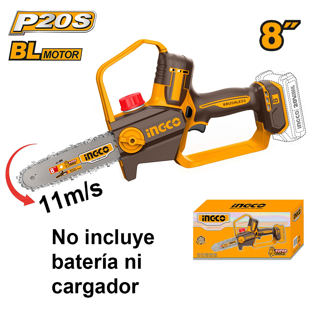 MOTOSIERRA INGCO 20V 8 20CM 11MS CGSLI2088 - 2
