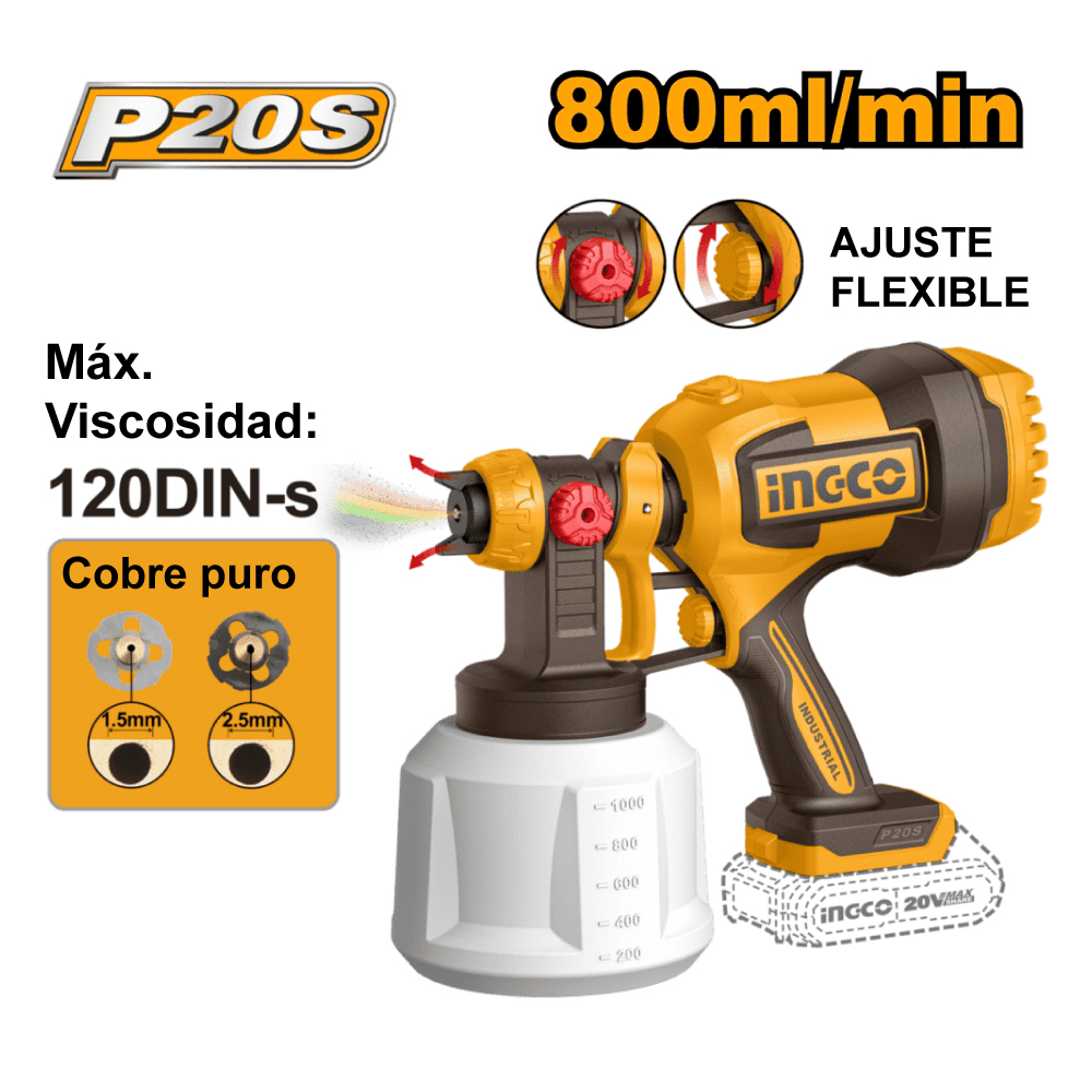 COMBO PISTOLA DE PINTAR INGCO CSGLI2004 + HIDROLAVADORA CPWLI20362 + ASPIRADORA CVLI201261 - 2
