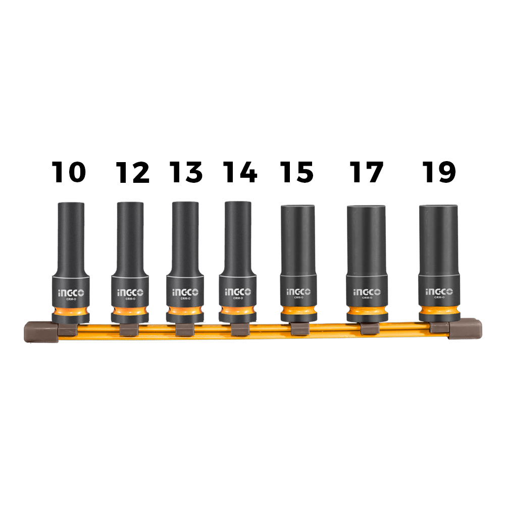 SET 7 DADOS DE IMPACTO LARGOS INGCO 1/2' HKISSD12072L - 2