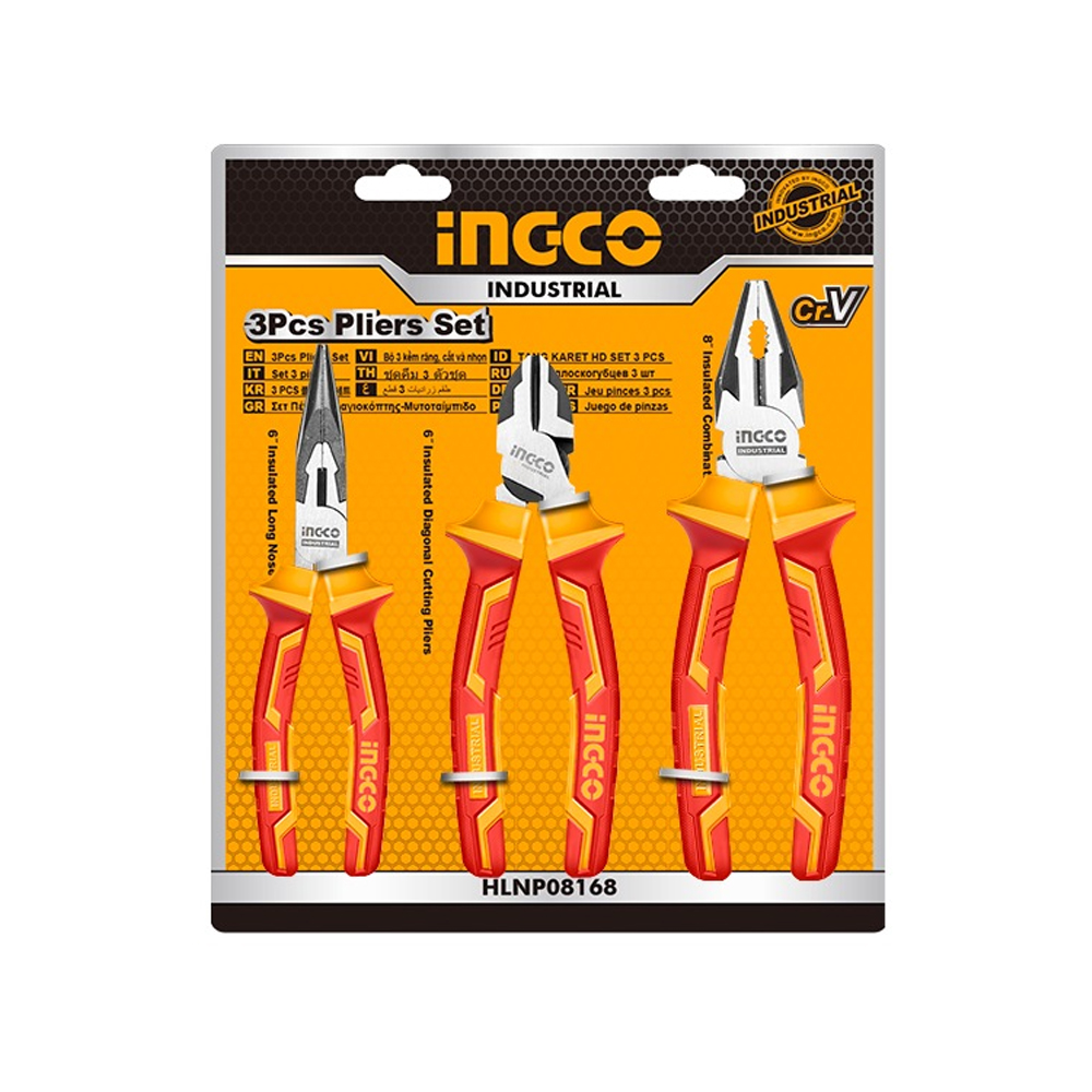 SET 3 ALICATES AISLADOS INGCO 1000V HIKPS28318 - 5