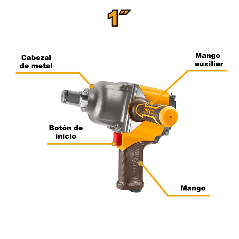 LLAVE DE IMPACTO NEUMÁTICA 1' INGCO AIW11223 - 2