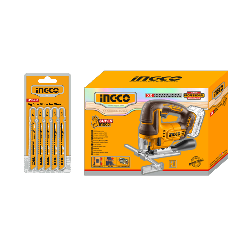 SIERRA CALADORA BRUSHLESS INGCO 20V + 5 HOJAS DE CALAR CJSLI1008 - 3