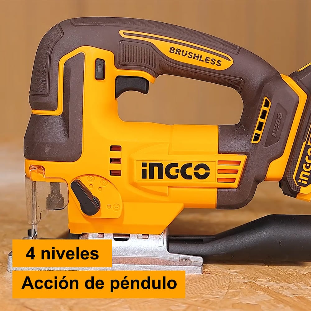 SIERRA CALADORA BRUSHLESS INGCO 20V + 5 HOJAS DE CALAR CJSLI1008 - 5