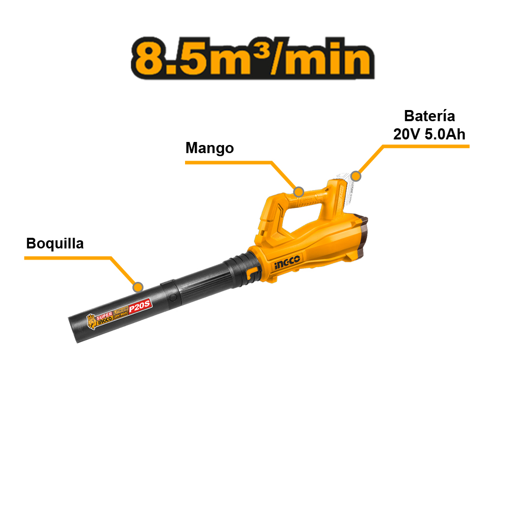 COMBO MOTOSIERRA INGCO 20V 16" + SOPLADOR 20V COSLI240463 + CORTADOR DE CÉSPED CGTLI20018 - 4