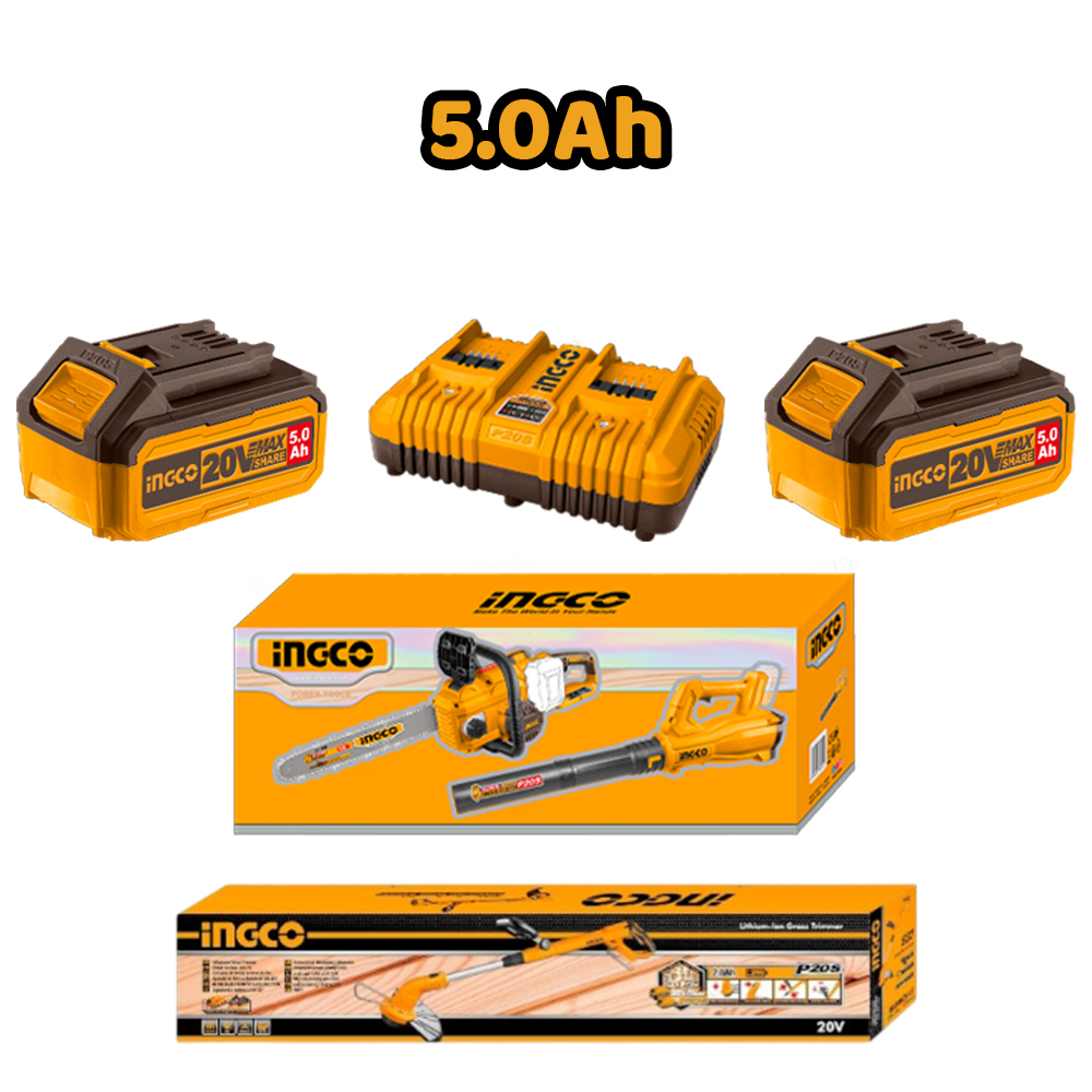 COMBO MOTOSIERRA INGCO 20V 16" + SOPLADOR 20V COSLI240463 + CORTADOR DE CÉSPED CGTLI20018 - 8