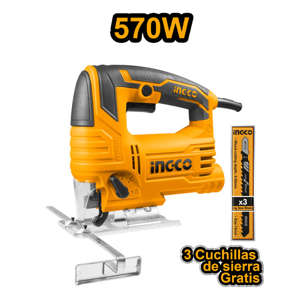 SIERRA CALADORA INGCO 570W + 3 HOJAS DE CALAR JS57028 - 1