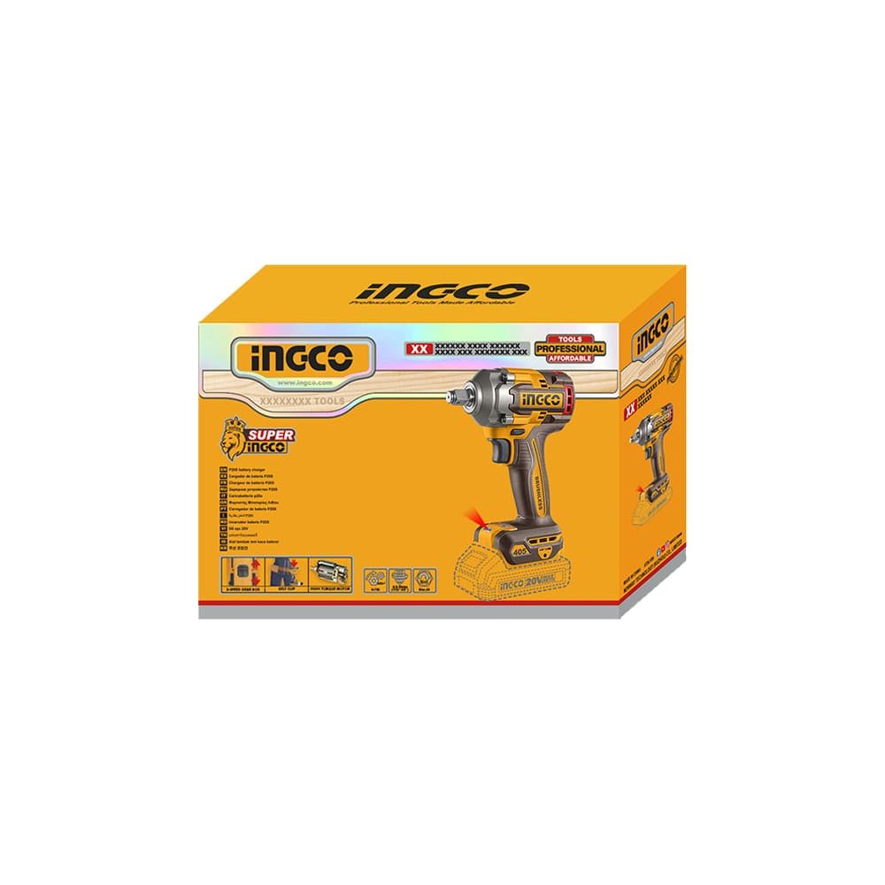 LLAVE DE IMPACTO BRUSHLESS INGCO 20V 405NM 1/2' CIWLI20451 - 5