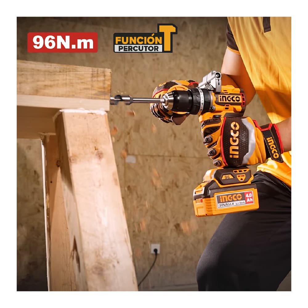KIT BRUSHLESS INGCO PERCUTOR 20V 96NM + LLAVE DE IMPACTO 20V 850NM + AMOLADORA 20V 1200W COSLI251292 - 5