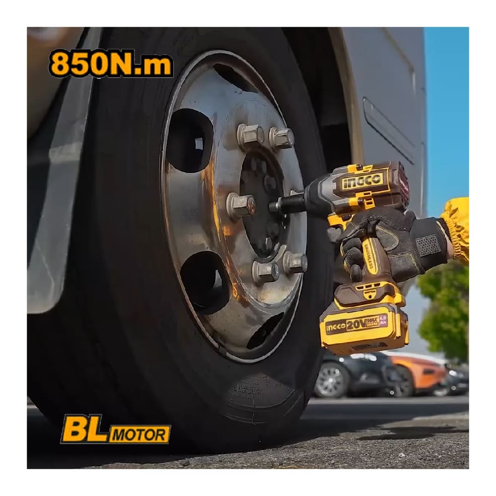 KIT BRUSHLESS INGCO PERCUTOR 20V 96NM + LLAVE DE IMPACTO 20V 850NM + AMOLADORA 20V 1200W COSLI251292 - 7