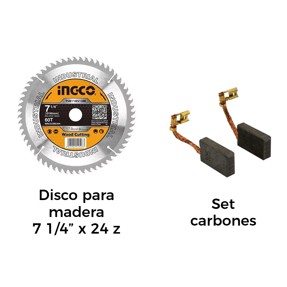 SIERRA CIRCULAR INGCO 1600W 7 1/4'' CS18568 - 3