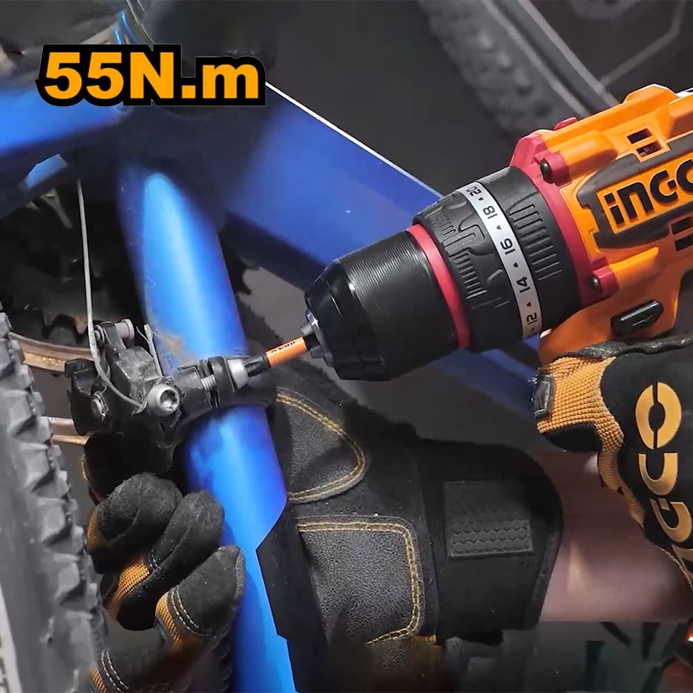 TALADRO ATORNILLADOR PERCUTOR BRUSHLESS CHUCK METÁLICO INGCO 20V 55NM + 2 BATERÍAS 2.0AH CIDLI20558 - 5