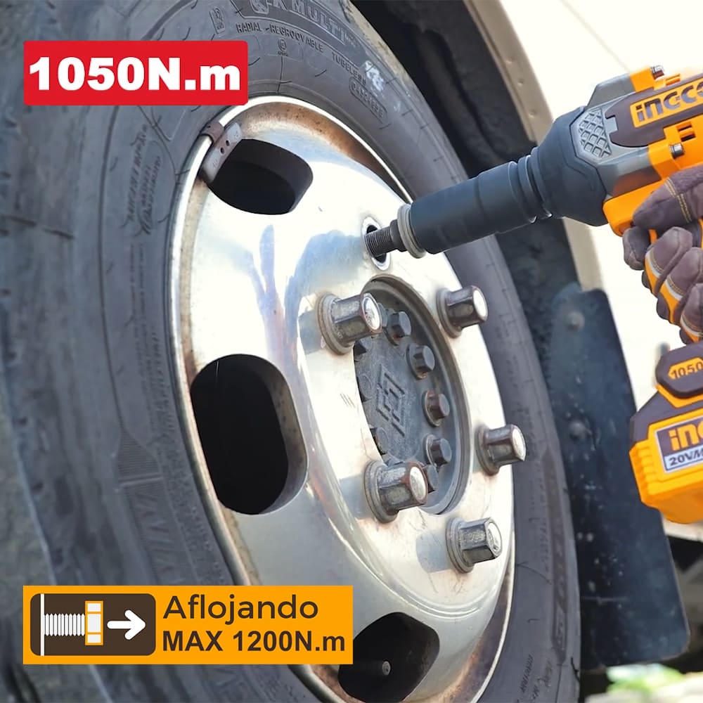 LLAVE DE IMPACTO BRUSHLESS INGCO 20V 1050NM 3/4' + 2 BATERÍAS 5.0AH + 1 CARGADOR 4.0A CIWLI20105 - 7
