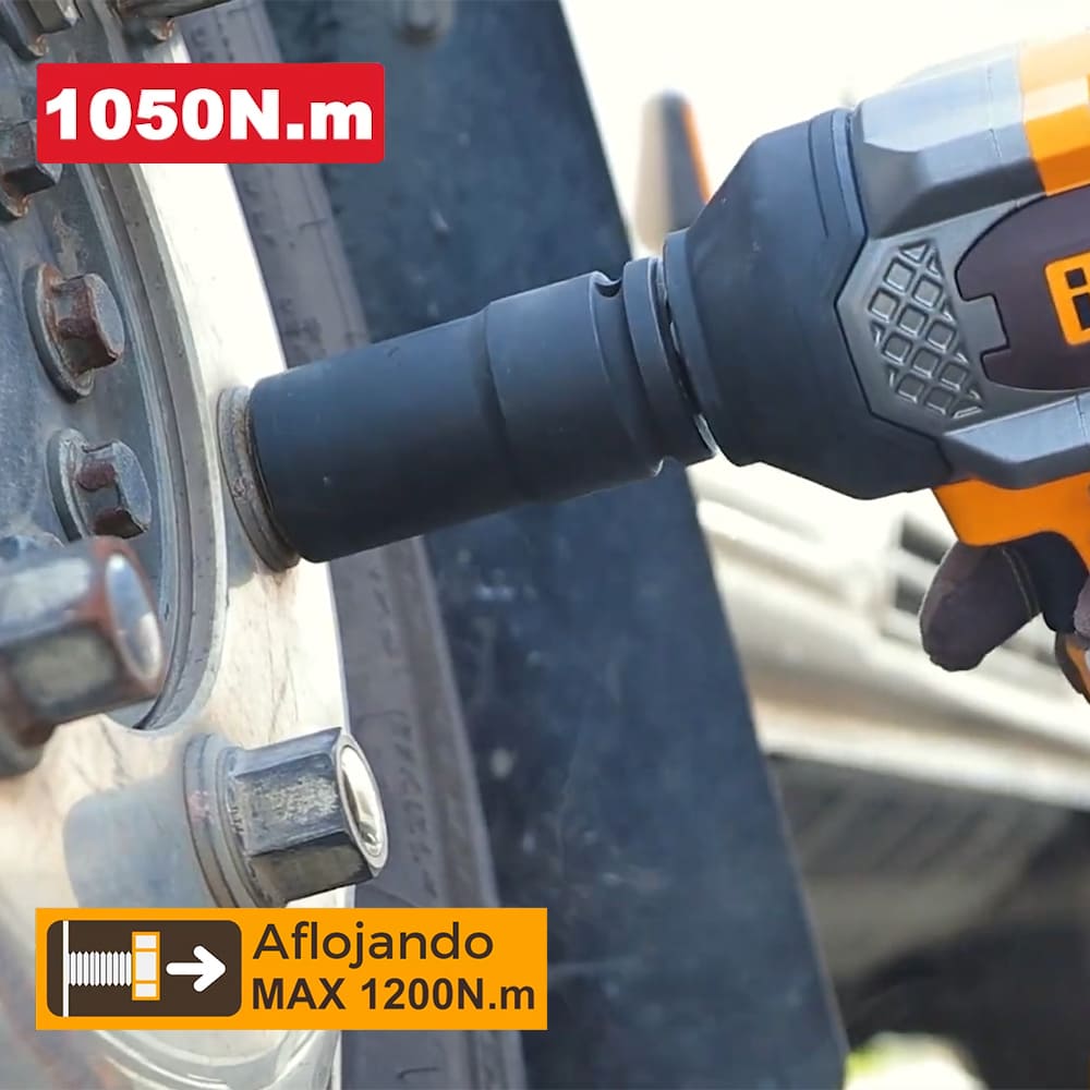 LLAVE DE IMPACTO BRUSHLESS INGCO 20V 1050NM 3/4' + 2 BATERÍAS 5.0AH + 1 CARGADOR 4.0A CIWLI20105 - 8