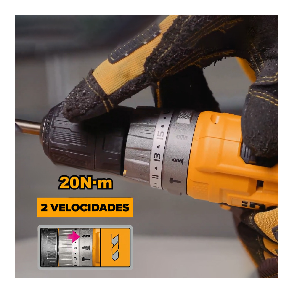 KIT ATORNILLADOR INGCO 12V 20NM + ATORNILLADOR DE IMPACTO 12V 100NM + 2 BATERÍAS 1.5AH COSLI240586 - 4