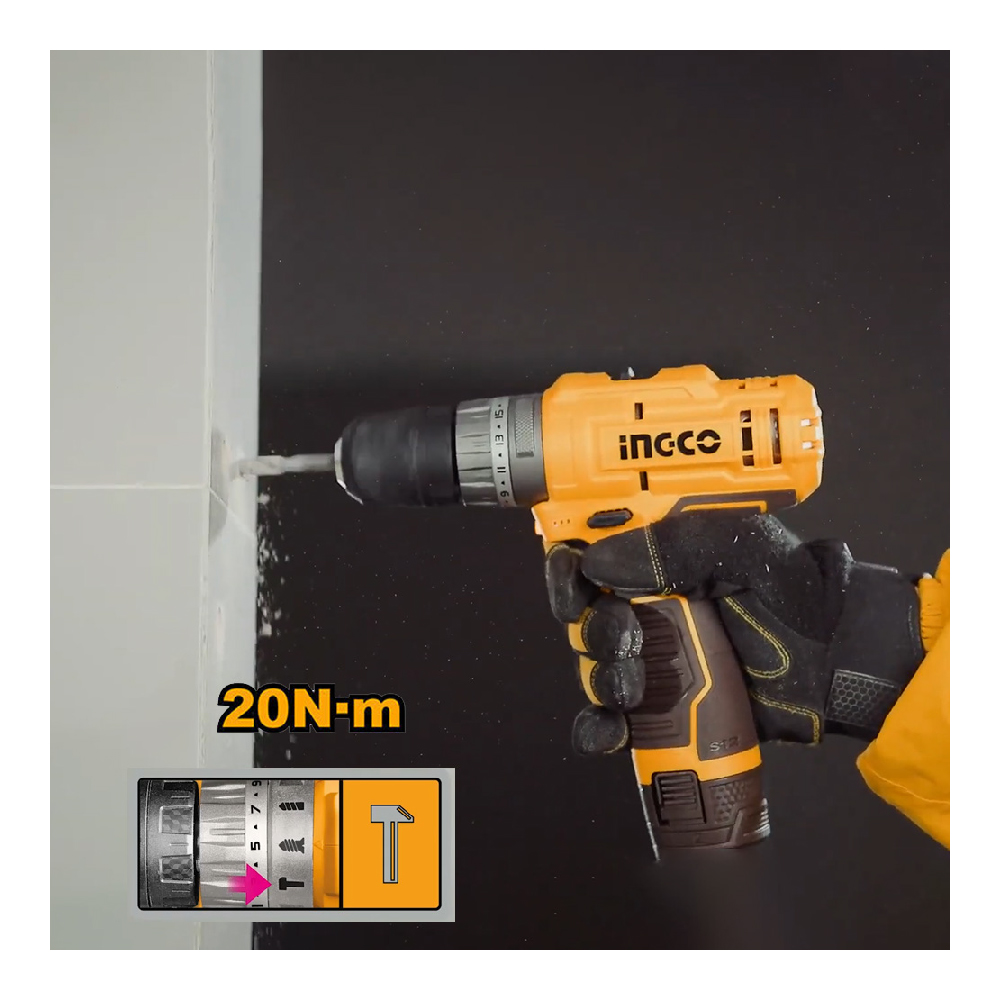 KIT ATORNILLADOR INGCO 12V 20NM + ATORNILLADOR DE IMPACTO 12V 100NM + 2 BATERÍAS 1.5AH COSLI240586 - 5