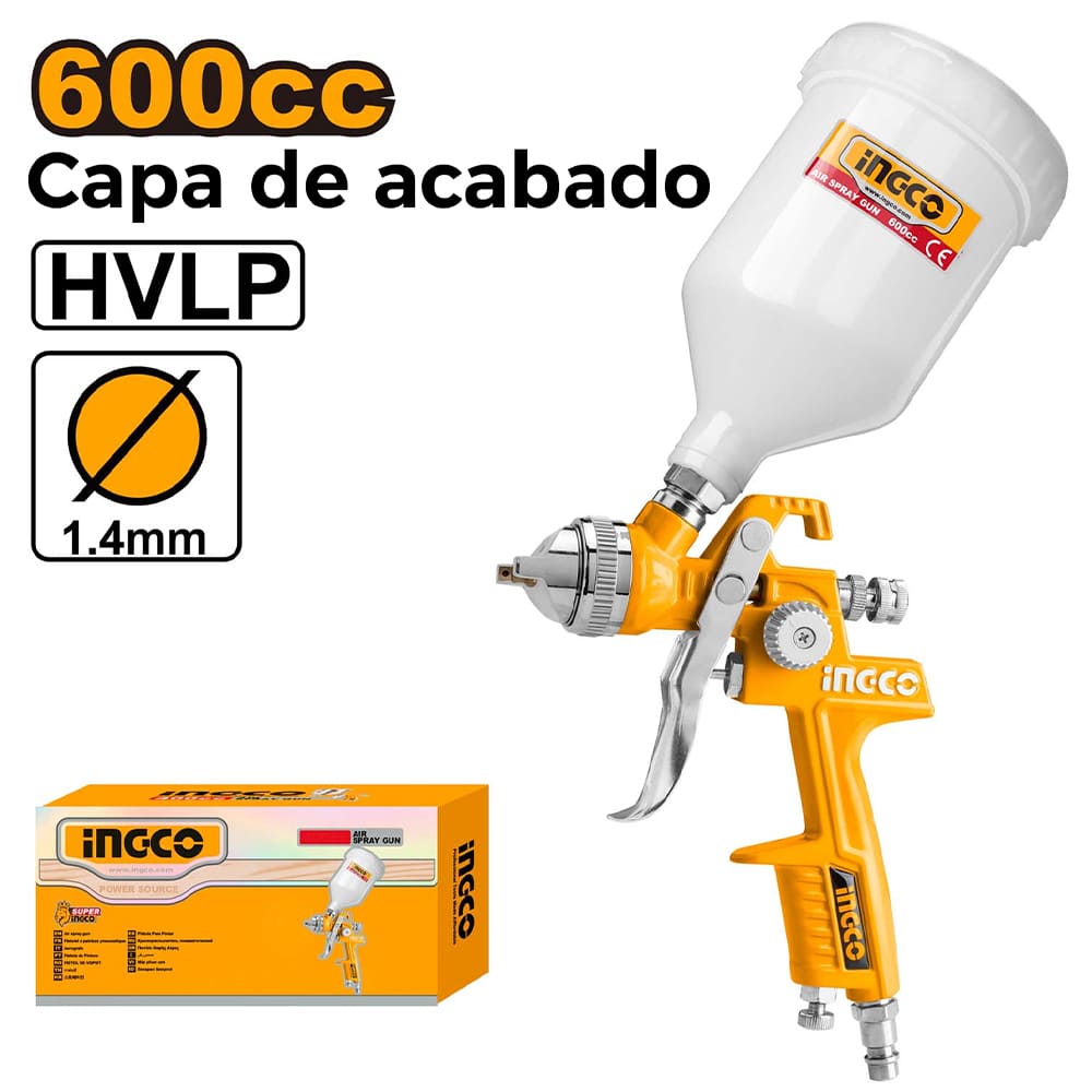 PISTOLA PARA PINTAR DE GRAVEDAD INGCO 600CC ASG1061 - 1
