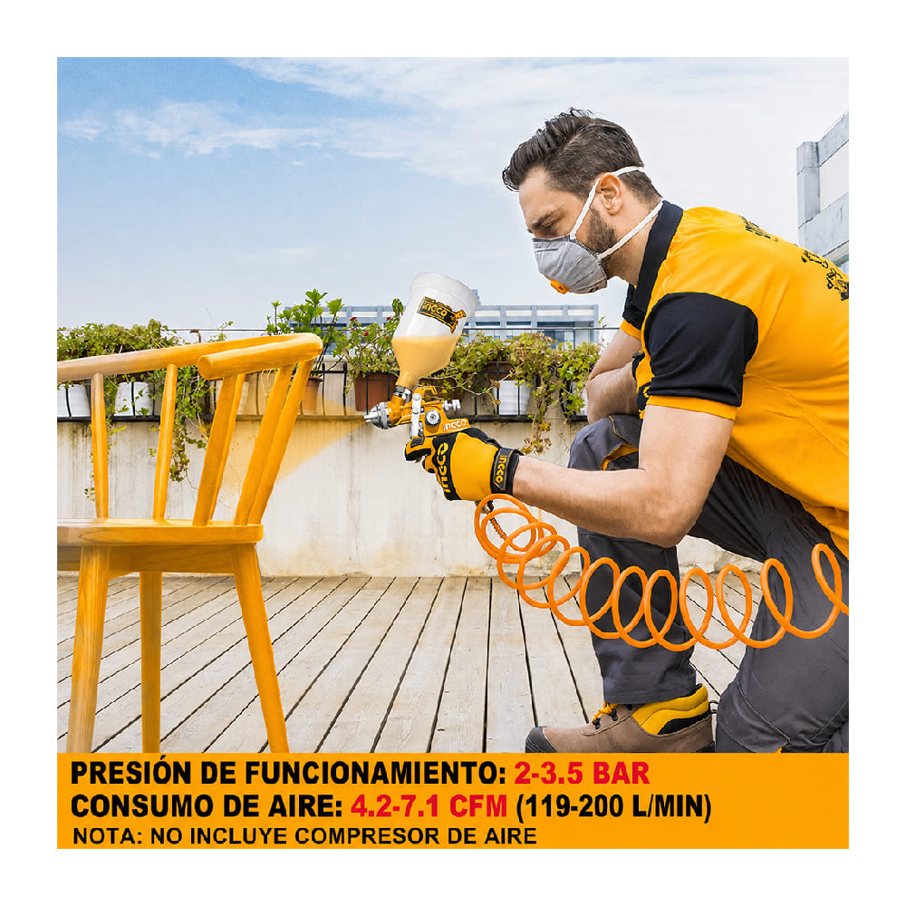 PISTOLA PARA PINTAR DE GRAVEDAD INGCO 600CC ASG1061 - 8