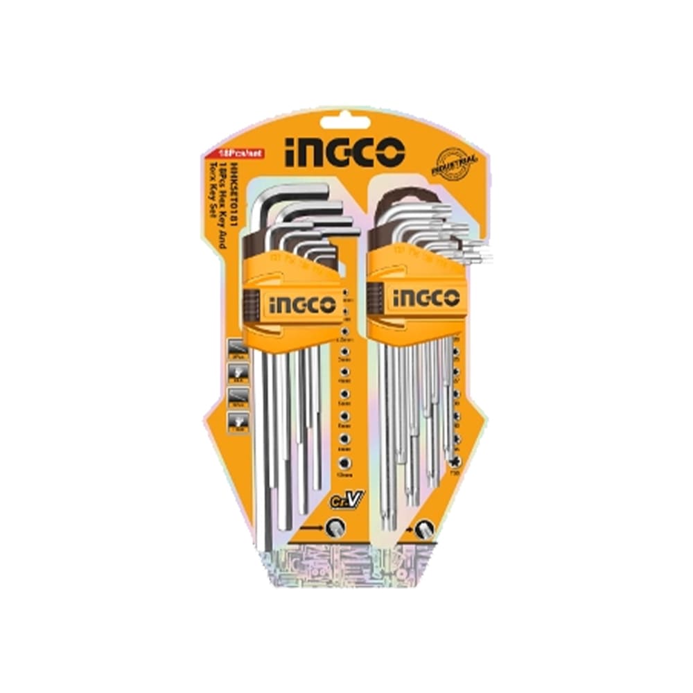 SET 18 LLAVES HEXAGONALES ALLEN Y TORX INGCO HHKSET0181 - 4