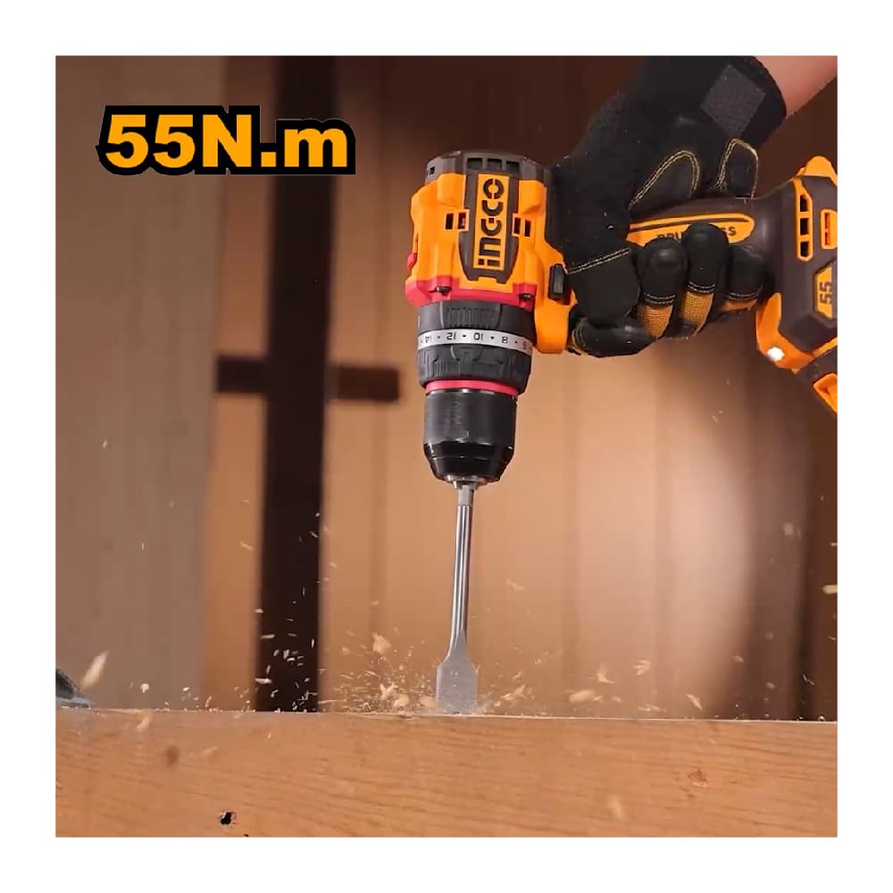 TALADRO PERCUTOR BRUSHLESS CHUCK METÁLICO INGCO 20V 55NM CIDLI205581 - 8