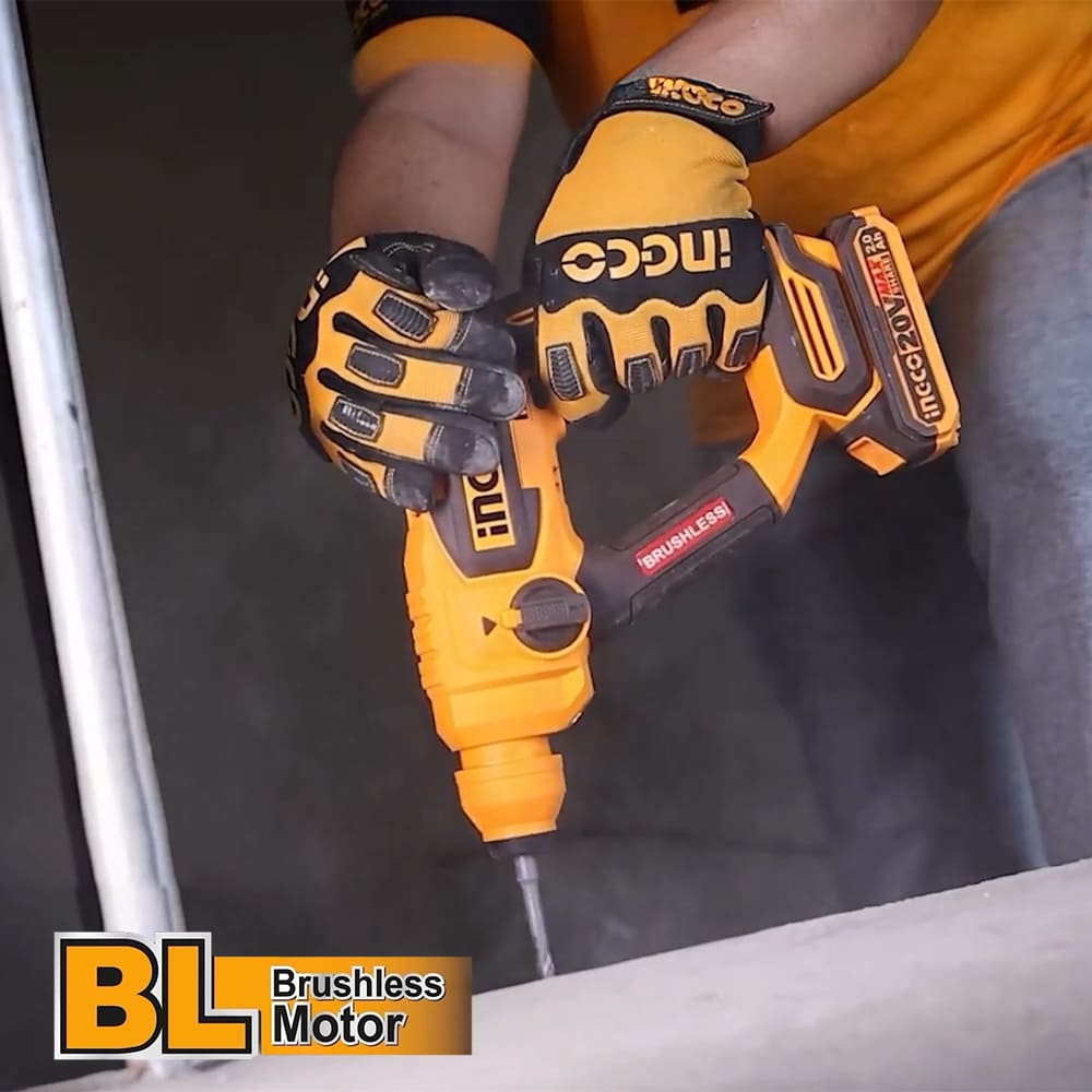 ROTOMARTILLO BRUSHLESS INGCO 20V 18MM 1.8J SDS PLUS + 1 BATERÍA 2.0AH + CARGADOR CRHLI201881 - 8