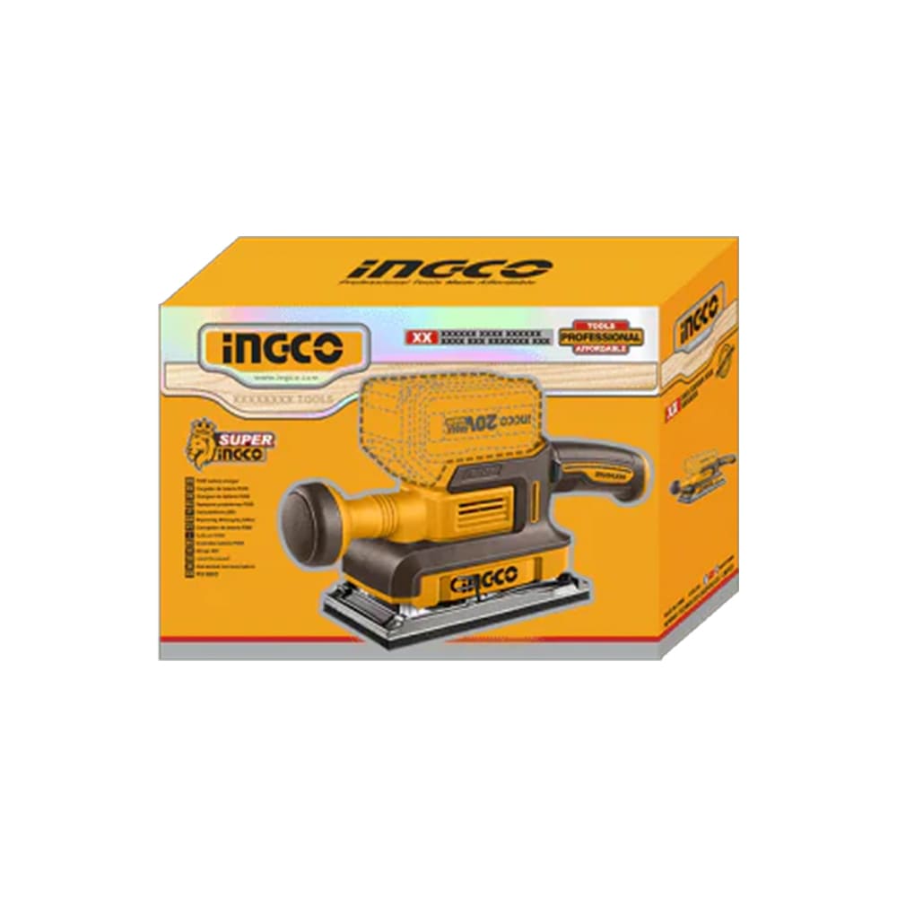 LIJADORA DE ACABADO BRUSHLESS INGCO 20V + 5 LIJAS + BATERÍA 4.0AH + CARGADOR 4.0A CFSLI20313 - 4