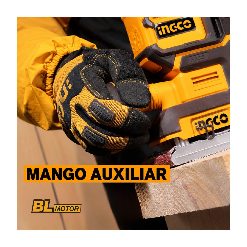 LIJADORA DE ACABADO BRUSHLESS INGCO 20V + 5 LIJAS + BATERÍA 4.0AH + CARGADOR 4.0A CFSLI20313 - 5