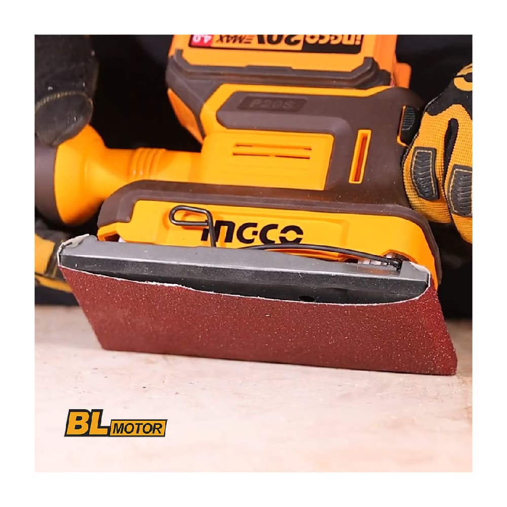 LIJADORA DE ACABADO BRUSHLESS INGCO 20V + 5 LIJAS + BATERÍA 4.0AH + CARGADOR 4.0A CFSLI20313 - 6