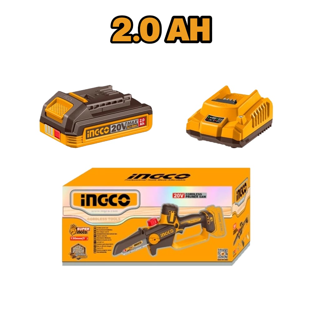 MOTOSIERRA BRUSHLESS INGCO 20V 5' 13CM 11M/S + 1 BATERÍA 2.0AH + 1 CARGADOR CGSLI20561 - 3