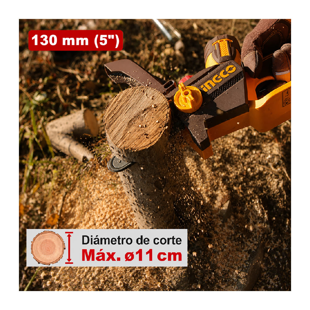 MOTOSIERRA BRUSHLESS INGCO 20V 5' 13CM 11M/S + 1 BATERÍA 2.0AH + 1 CARGADOR CGSLI20561 - 7