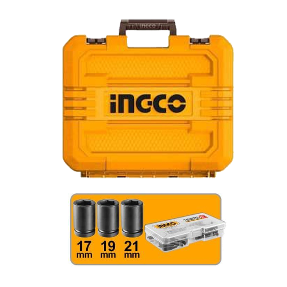 KIT PERCUTOR BRUSHLESS INGCO 66NM + LLAVE DE IMPACTO BRUSHLESS 20V 405NM CKLI20286 - 9
