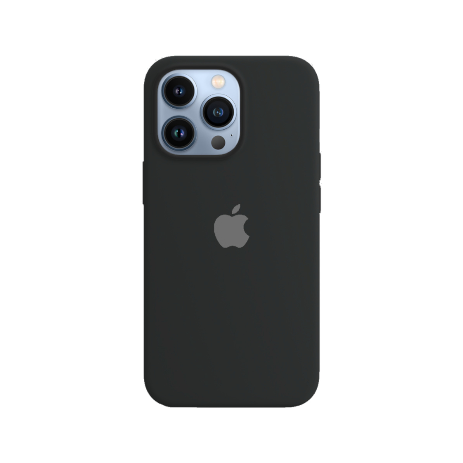 CASE PARA IPHONE 13 PRO DE SILICONA NEGRO OSCURO - 1