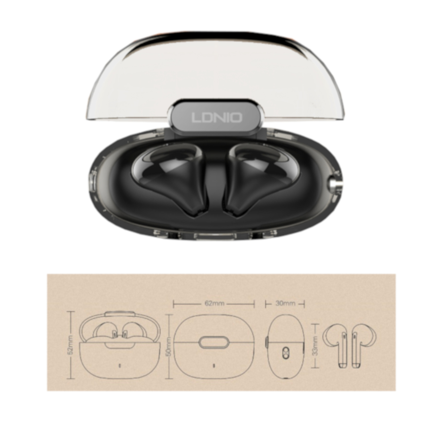 AUDÍFONOS LDNIO IN-EAR T03 BLUETOOTH BLACK - 4