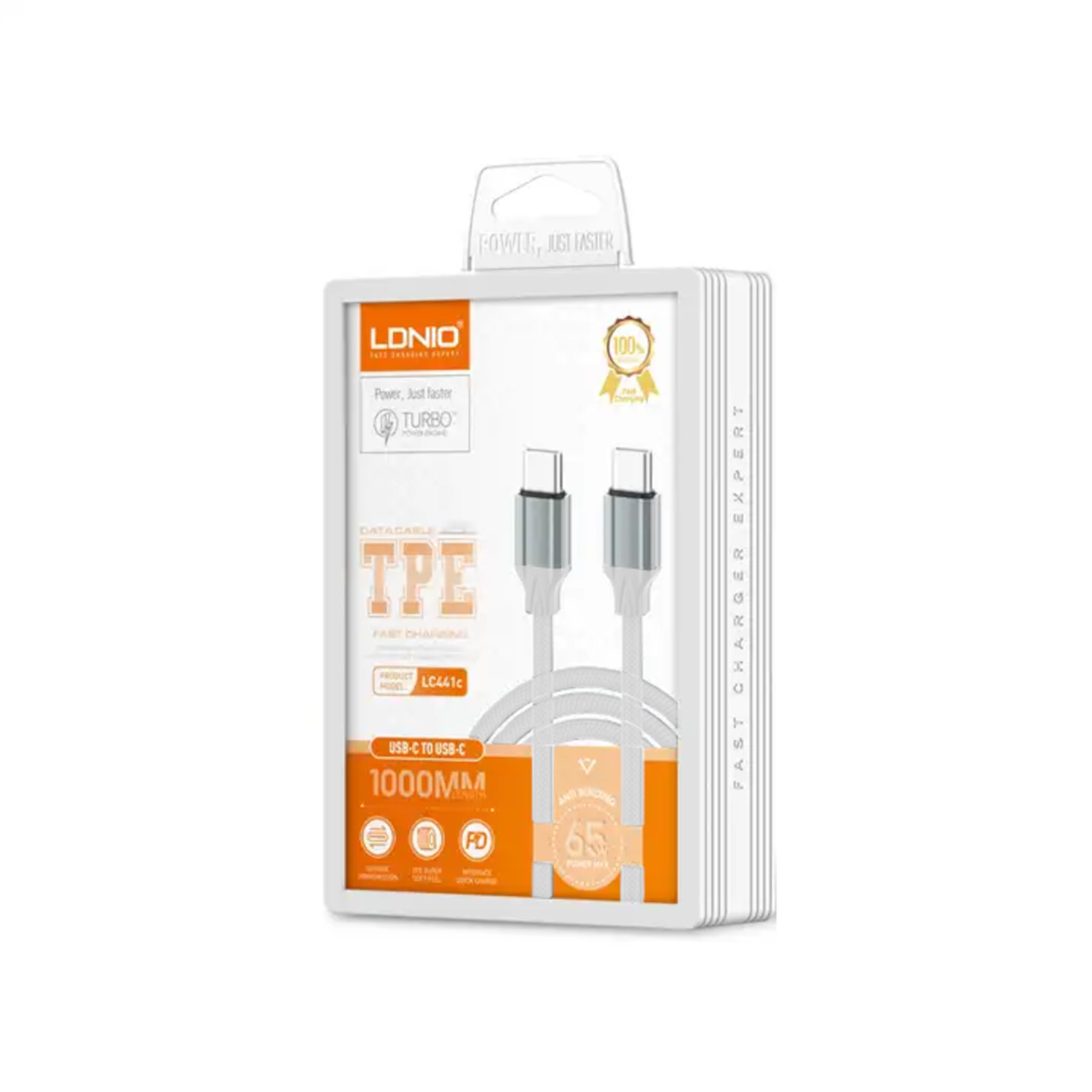 CABLE LDNIO LC441C DE CARGA RÁPIDA USB-C A USB-C 65W DE 1 M - 3