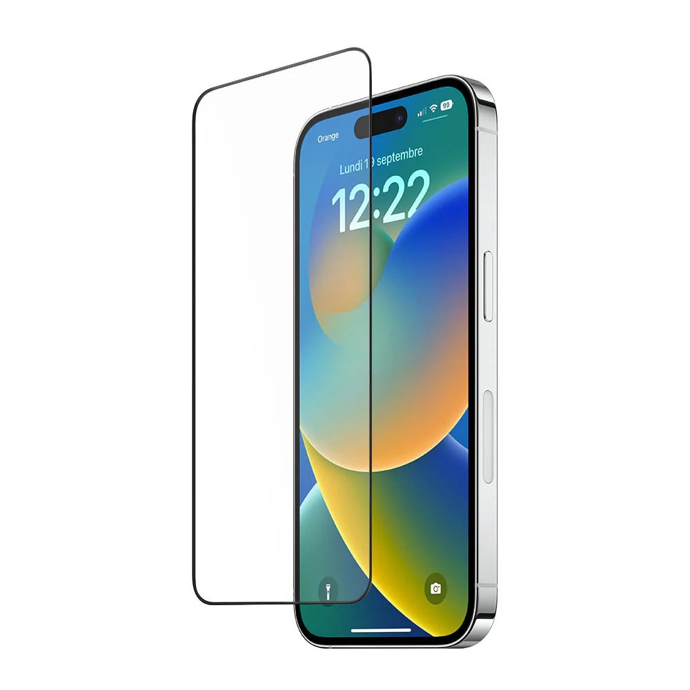 PROTECTOR DE PANTALLA PARA IPHONE 15 PRO TRANSPARENTE DE VIDRIO 21D - 1