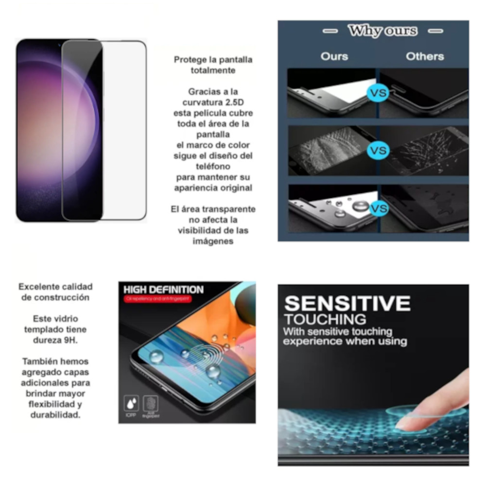 PROTECTOR DE PANTALLA PARA SAMSUNG GALAXY S25 LECTOR DE HUELLA MICA DE VIDRIO TRANSAPARENTE - 2
