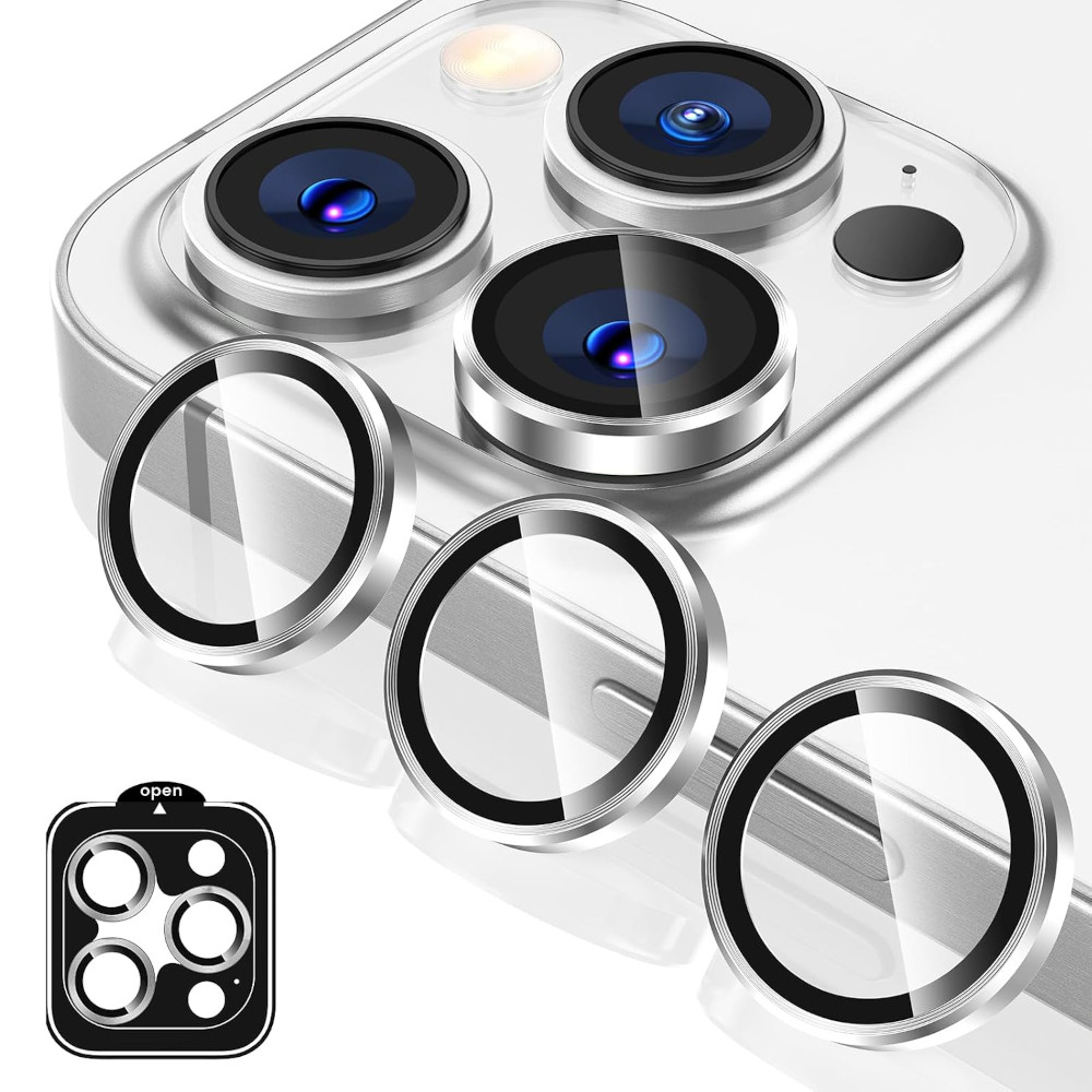 PROTECTOR DE CÁMARA METÁLICO COMPATIBLE CON IPHONE 15 PRO MAX - 15 PRO SILVER - 1