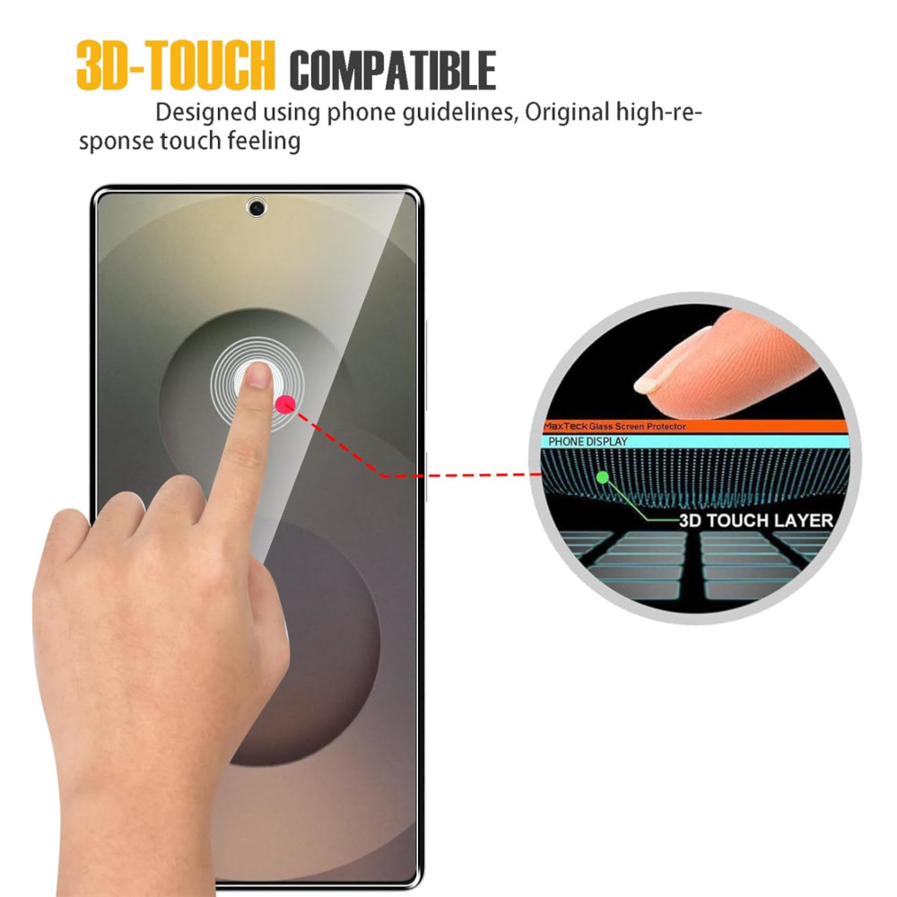 PROTECTOR DE PANTALLA PARA SAMSUNG GALAXY S25 ULTRA LECTOR DE HUELLA MICA DE VIDRIO TRANSAPARENTE - 2