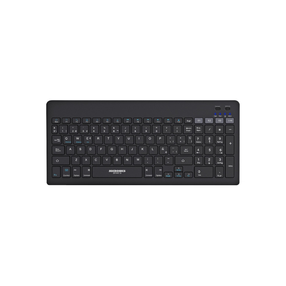 TECLADO Y MOUSE INALÁMBRICOS MICRONICS WT800-3M RECARGABLE BT WIRELESS 2.4 G - 2