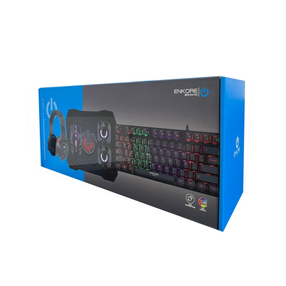 PACK TECLADO, AUDÍFONOS, PARLANTES, MOUSE Y PAD GAMER ENKORE BRAIN 5 ENT-G1005-5 - 5
