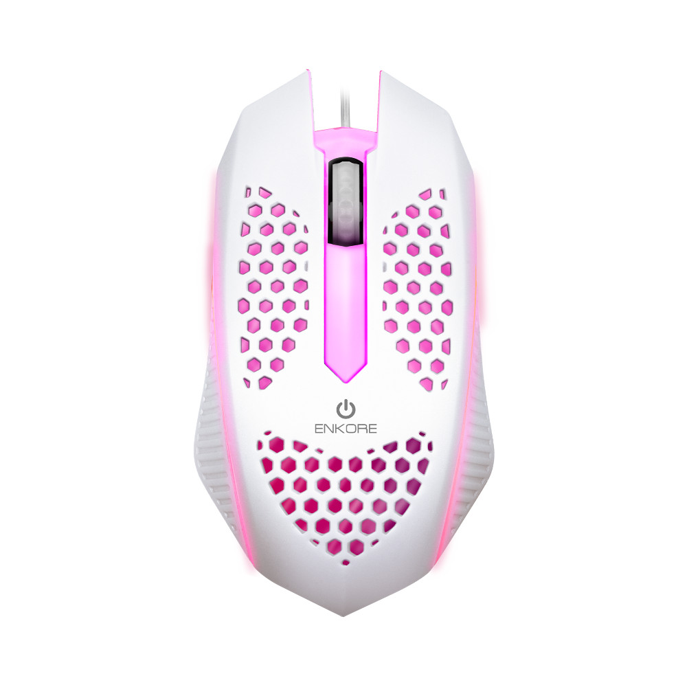 MOUSE GAMER ALÁMBRICO ENKORE LEVITRON 107 BLANCO ILUMINCACIÓN LED - 1