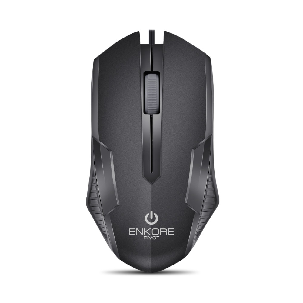 MOUSE ÓPTICO ALÁMBRICO 1200 DPI ENKORE PIVOT EKM 105 NEGRO - 1