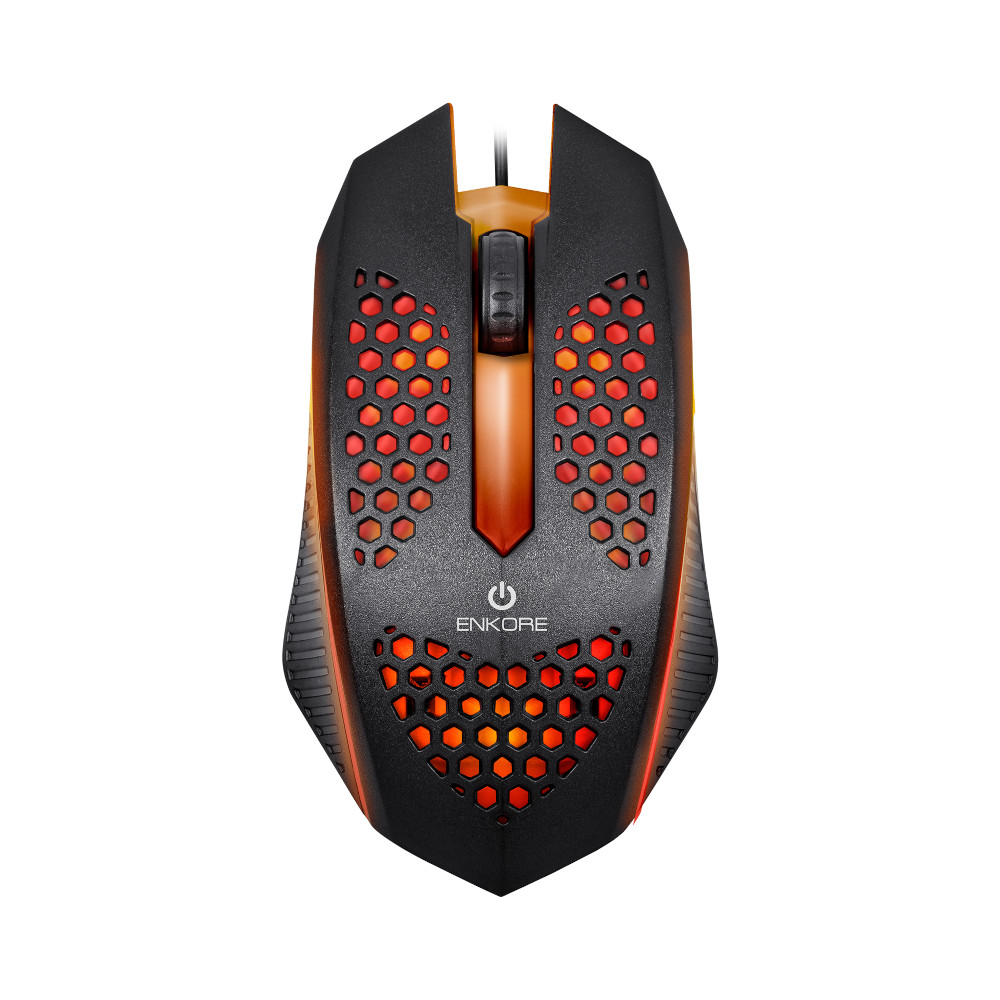 MOUSE GAMER ALÁMBRICO ENKORE LEVITRON 107 NEGRO ILUMINCACIÓN LED - 1